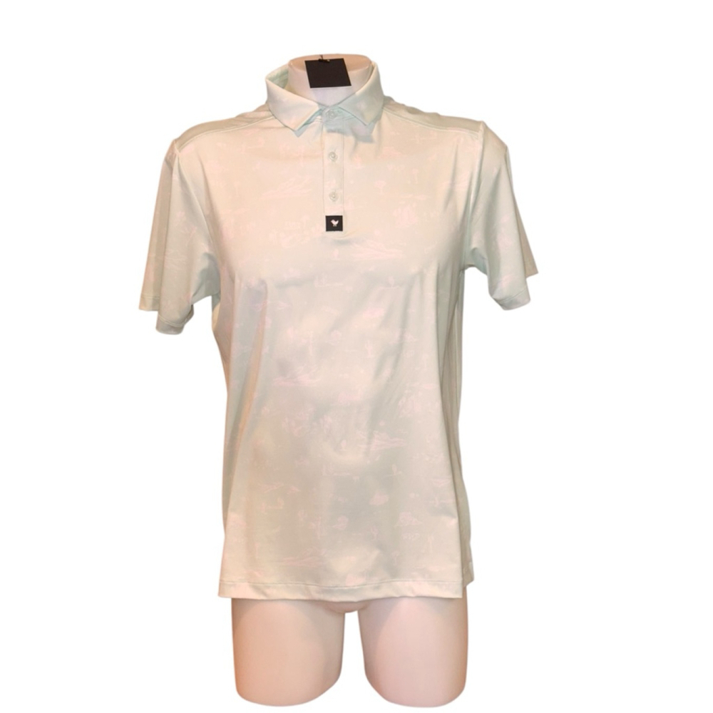 Men's Bad Birdie Polo Shirt L Light Green d29